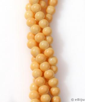 Perlă de sticlă, galbenă, 0.6 cm