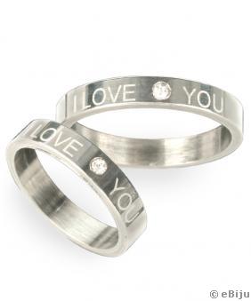 Set de inele "I LOVE YOU" unisex, din oţel inox